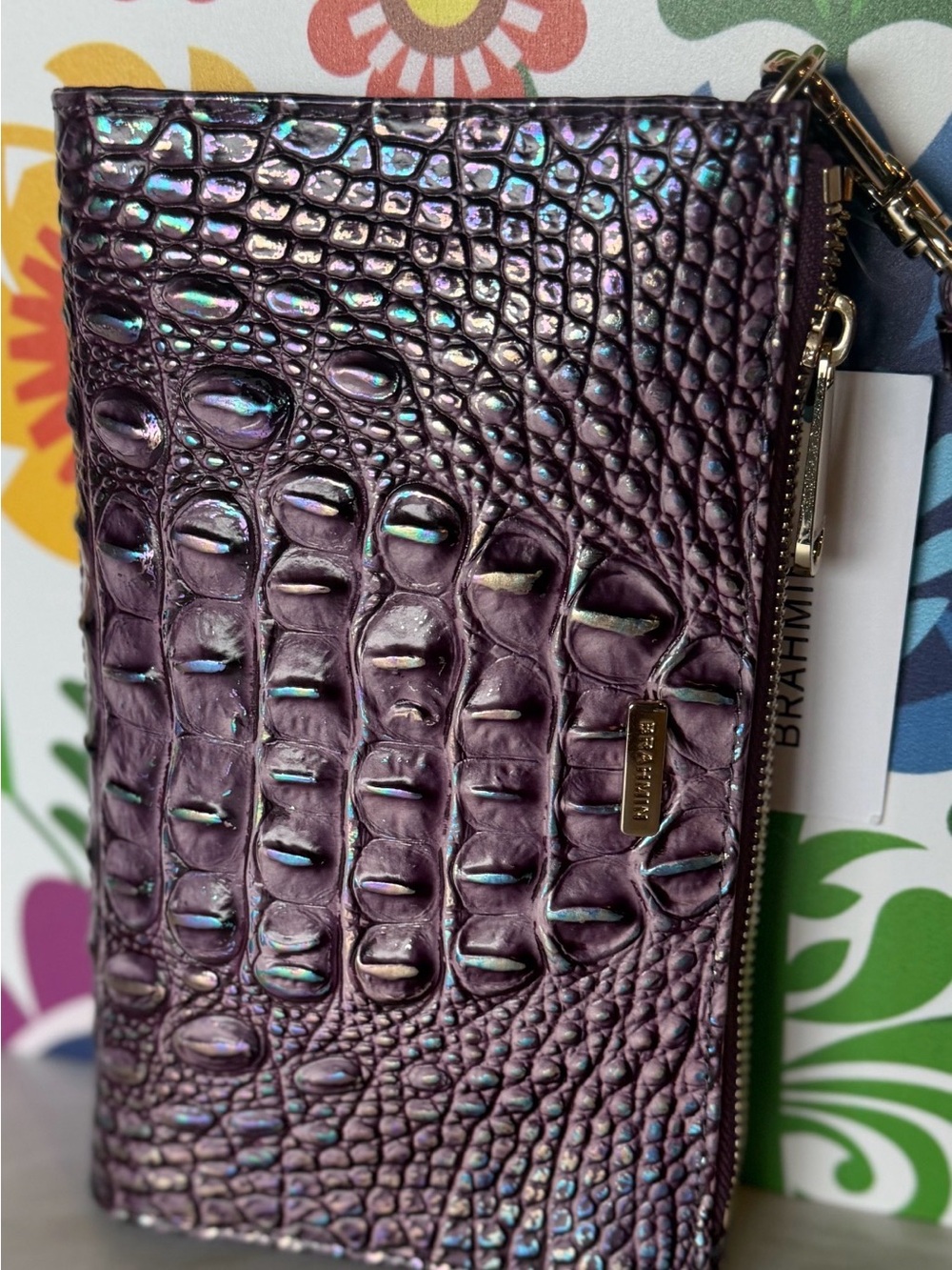 Brahmin Daisy Purple Passion Iridescent NWT FIRM $